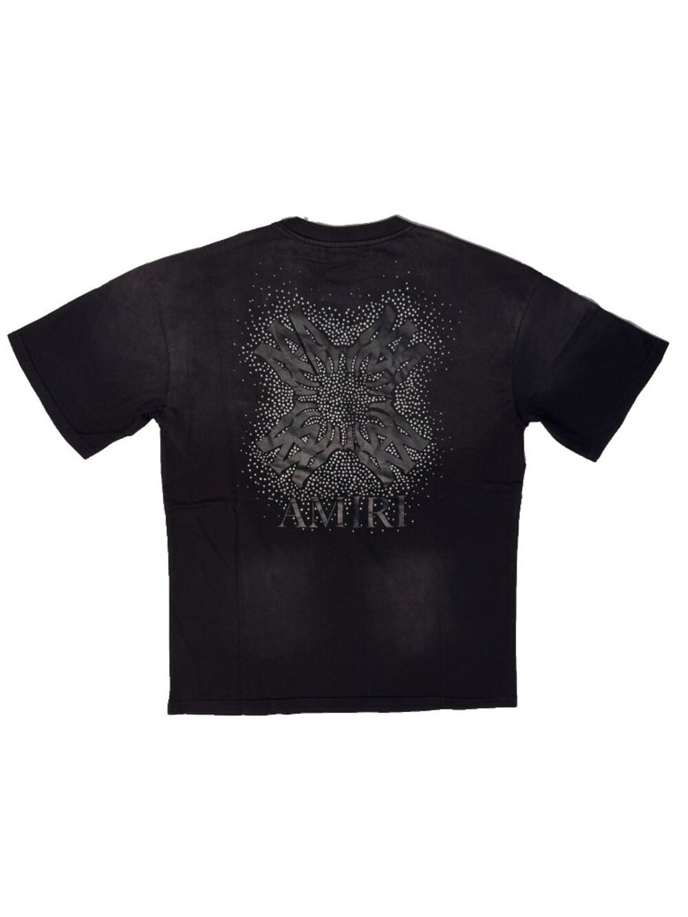 Amiri Crystal Burst Black Faded Wash Tee Large